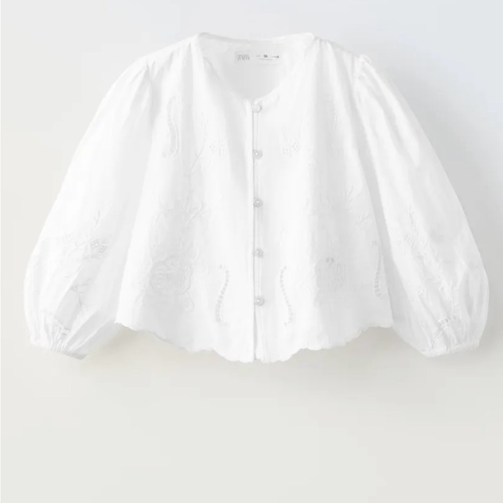 Zara kids ROMANTIC EMBROIDERED SHIRT size 6
